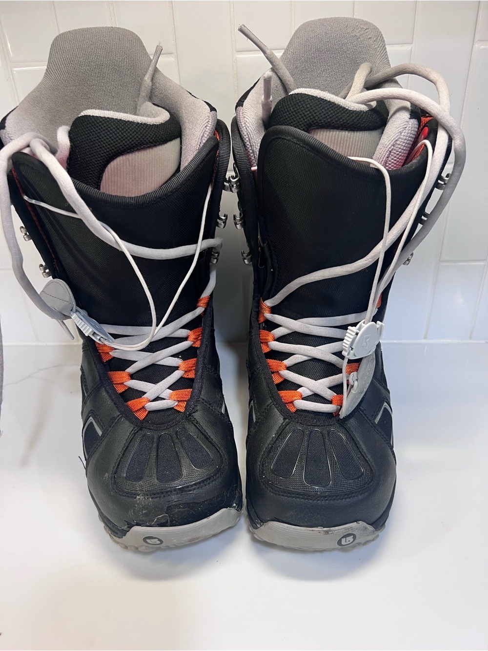 Burton Fader Matrix 2 Lace Snowboarding Boots Black/Grey/Orange Size Men's 8